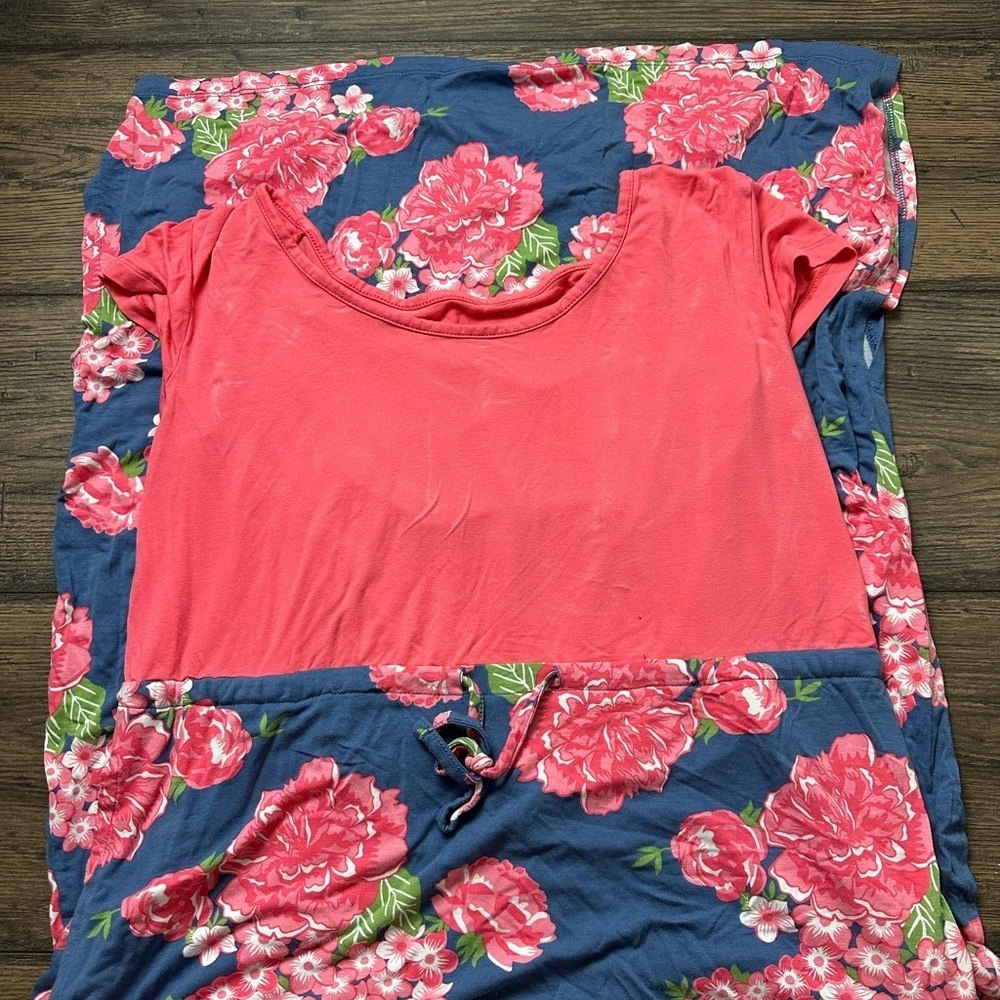 Floral Pink and Blue Dress
